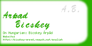arpad bicskey business card